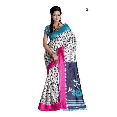 White Striped Supernet Saree