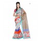 White Checkered Supernet Saree
