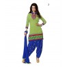 Party Light Green Solid Chanderi Semi-Stitched Salwar Kameez