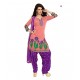 Party Light pink Solid Chanderi Semi-Stitched Salwar Kameez