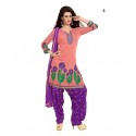 Party Light pink Solid Chanderi Semi-Stitched Salwar Kameez