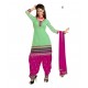 Party Light Green Solid Chanderi Semi-Stitched Salwar Kameez
