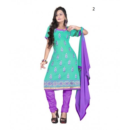 Solid Turquoise Chanderi Dressmaterial