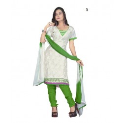 Solid White Chanderi Dressmaterial