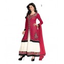 Maroon Floral Print Pure Georgette Semi-Stitched Salwar Kameez/Palazzo