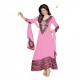 Pink Floral Print Pure Georgette Semi-Stitched Salwar Kameez