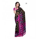 Floral Print Faux Georgette Saree