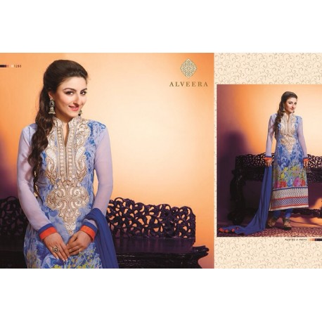 Sky blue Emborided Salwar Kameez 